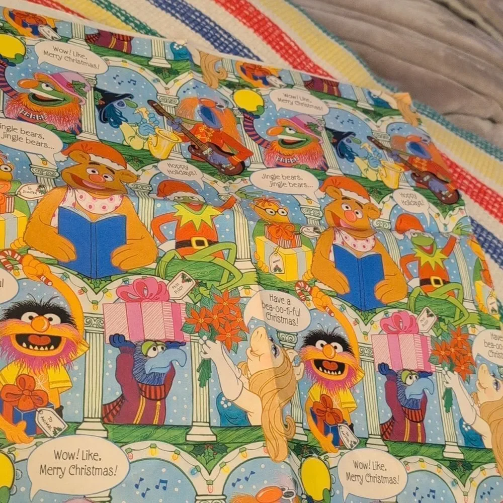 Disney Marvel Jim Hensen vintage 80s 90s character wrapping paper lot‎